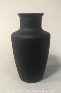 Black Frosted Glass Vase.  Measures approximately 10" tall. 