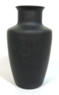 Black Frosted Glass Vase.  Measures approximately 10" tall. 