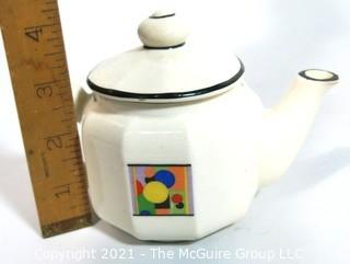 Small Porcelain Art Deco Tea Pot Made in Slovakia.  Measures approximately 6" x 4"