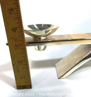 Mid Century Silver Plated WMF IKORA Three Arm Candle Holder by Kurt Radtke