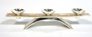 Mid Century Silver Plated WMF IKORA Three Arm Candle Holder by Kurt Radtke