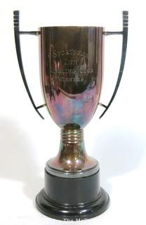 1963 Silver Plated Loving Cup Trophy for the Sportsman Inn Angling Club.  Measures approximately 12" Tall