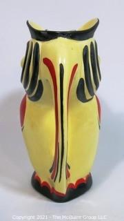 Art Deco Ditmar Urbach Czechoslovakia  Porcelain Pottery Toucan Pitcher.  Measures approximately 9" tall.