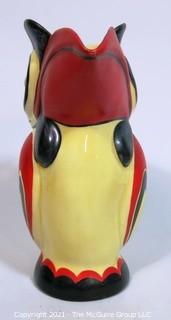 Art Deco Ditmar Urbach Czechoslovakia  Porcelain Pottery Toucan Pitcher.  Measures approximately 9" tall.