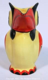 Art Deco Ditmar Urbach Czechoslovakia Porcelain Pottery Toucan Pitcher. Measures approximately 7 1/2" tall.