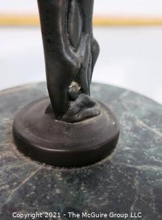 Bronze Art Deco Dancer Statue on Marble Base.  Measures approximately 11" tall.