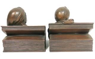 Art Deco Dante & Beatrice Bronze Bookends.