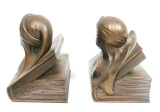 Art Deco Dante & Beatrice Bronze Bookends.