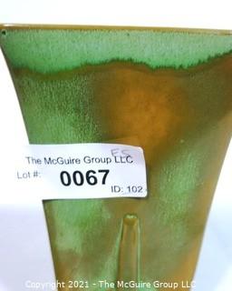 Vintage Art Deco Frankoma Prairie Green Pottery Vase.  Measures approximately 7" tall.