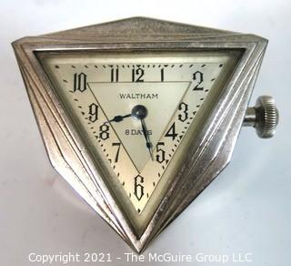 1929 Ford Art Deco Automobile Dash Mount Waltham 8 Day Wind Up Clock