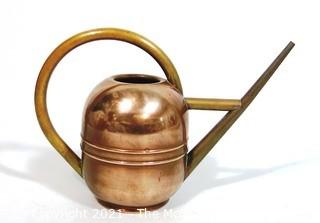 Art Deco Vintage Copper and Brass Watering Can Made by Chase. 