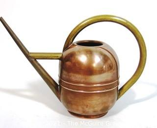 Art Deco Vintage Copper and Brass Watering Can Made by Chase. 