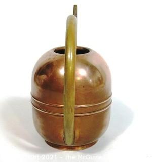 Art Deco Vintage Copper and Brass Watering Can Made by Chase. 