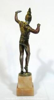 Art Deco Cast Bronze Statue of Ballets Russes Male Dancer on Marble Base; after Chiparus.