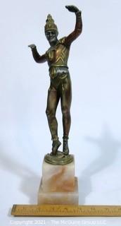 Art Deco Cast Bronze Statue of Ballets Russes Male Dancer on Marble Base; after Chiparus.