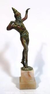 Art Deco Cast Bronze Statue of Ballets Russes Male Dancer on Marble Base; after Chiparus.