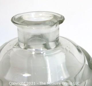 Palda Czech Art Deco Clear Cut Glass Liquor Decanter with 7 Glasses  Chip in Lip of Decanter.  <br> <br> Many of the Karl Palda Bohemian Art Deco cut glass pieces in this auction were featured in the book “Collectible Bohemian Glass (1915 – 1945) Volume II” by Robert & Deborah Truitt.