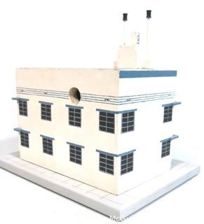 Wooden Hand Crafted Architectural Rendering of The Greystone Art Deco Hotel in Miami, Florida. 