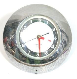 Vintage Art Deco Kelton Chrome "Cuisine" Electric Wall Clock, working.  It measures approximately 10" in diameter.  