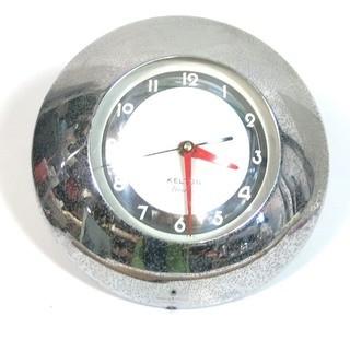 Vintage Art Deco Kelton Chrome "Cuisine" Electric Wall Clock, working.  It measures approximately 10" in diameter.  