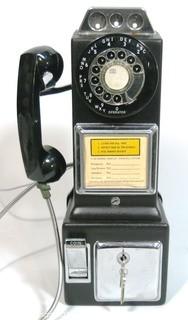 Vintage GTE Wall Mount Rotary Dial Pay Phone. 