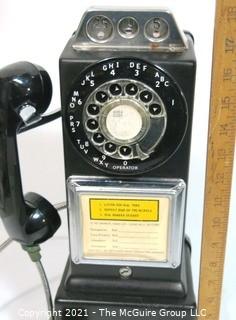 Vintage GTE Wall Mount Rotary Dial Pay Phone. 