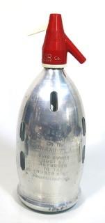 Vintage Seltz Water Co Siphon; Miami, Florida; with Bakelite Top and Chrome Body. 