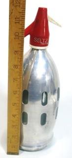 Vintage Seltz Water Co Siphon; Miami, Florida; with Bakelite Top and Chrome Body. 