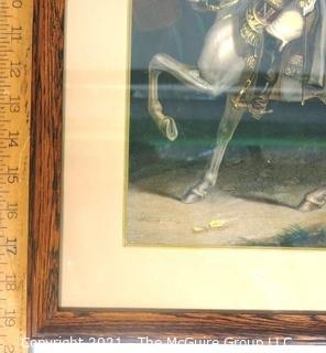 Framed Print of "Napoleon on His Horse".   Measures approximately 16" x 20".