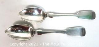 (2) Coin Silver Serving Spoons; 123g