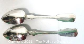 (2) Coin Silver Serving Spoons; 123g