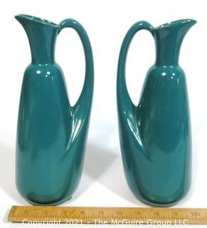 Two Vintage Mid Century Pottery Vases, Unmarked. 