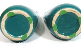 Two Vintage Mid Century Pottery Vases, Unmarked. 