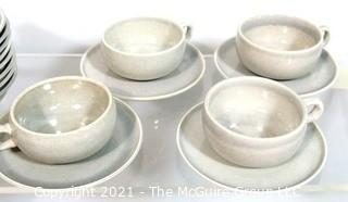 (30 +) Piece Set of Russel Wright Steubenville Mid Century Modern (MCM) Dishware set in Granite Grey.