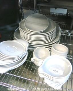 (30 +) Piece Set of Russel Wright Steubenville Mid Century Modern (MCM) Dishware set in Granite Grey.