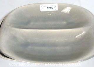 (4) Piece Set of Russel Wright Steubenville Mid Century Modern (MCM) Dishware Serving Pieces in Granite Grey.