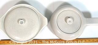 (4) Piece Set of Russel Wright Steubenville Mid Century Modern (MCM) Dishware Serving Pieces in Granite Grey.