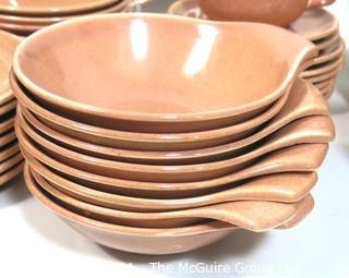 (42) Piece Set of Russel Wright Steubenville Mid Century Modern (MCM) Dishware Serving Pieces  in Coral Pink.