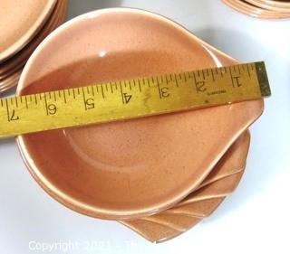 (42) Piece Set of Russel Wright Steubenville Mid Century Modern (MCM) Dishware Serving Pieces  in Coral Pink.