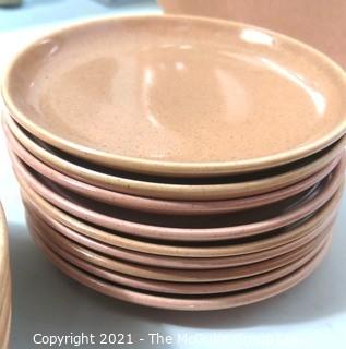 (42) Piece Set of Russel Wright Steubenville Mid Century Modern (MCM) Dishware Serving Pieces  in Coral Pink.