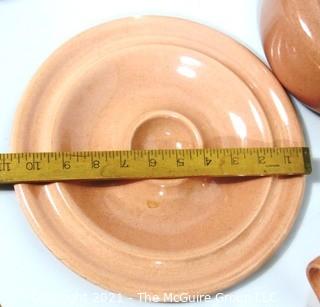 (9) Piece Set of Russel Wright Steubenville Mid Century Modern (MCM) Dishware Serving Pieces in Coral Pink.