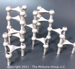 Large Group of Nagel Modular Stacking Mid-Century Modern (MCM) Candle Holders 