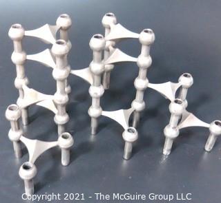 Large Group of Nagel Modular Stacking Mid-Century Modern (MCM) Candle Holders 