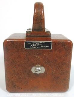 Vintage WWII Era Roflan Relay Battle Lantern in Working Condition with Mounting Hooks.  