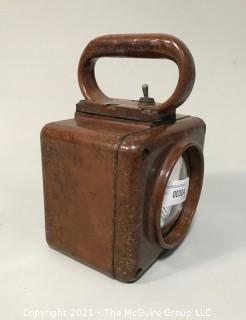 Vintage WWII Era Roflan Relay Battle Lantern in Working Condition with Mounting Hooks.  