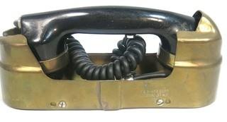 Art Deco Wall Mount Ship Phone Intercom System with Brass Jacket. 