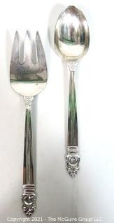 Royal Danish International Sterling Serving Fork and Spoon; 163g