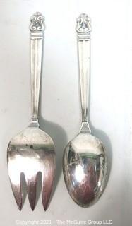 Royal Danish International Sterling Serving Fork and Spoon; 163g