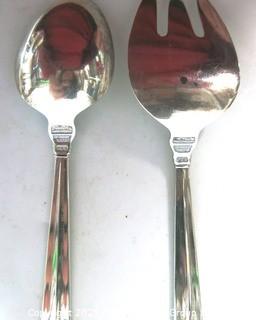 Royal Danish International Sterling Serving Fork and Spoon; 163g