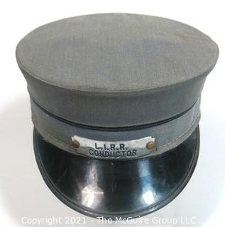 Vintage L.I.R.R. Long Island Railroad Train Conductor Hat with Badge.